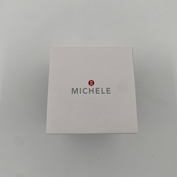 MICHELE Silver Dial White Silicone Strap Women's Tahitan 40mm Watch - Picture 2 of 11